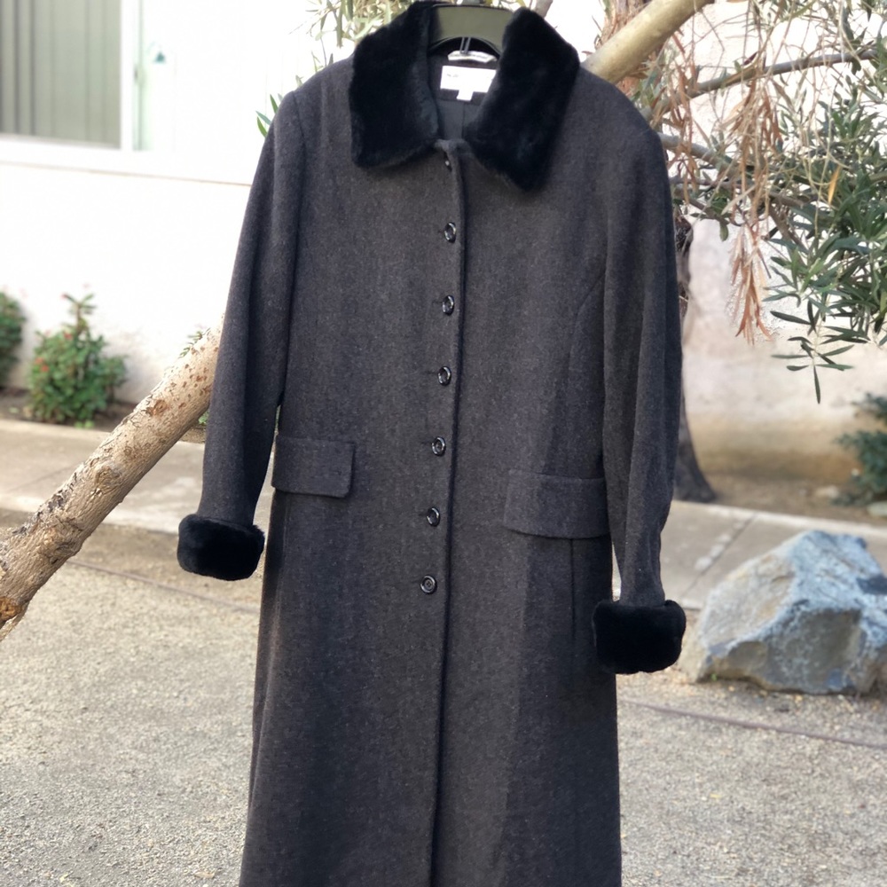 Nw Albert Nipon America Made Wool&Fur Coat, Sz 8p - image 1